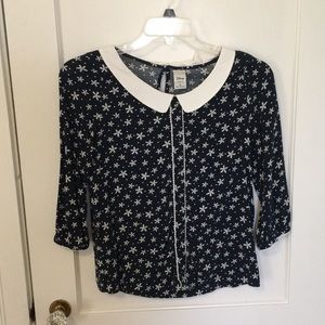 Floral Peter Pan collar top